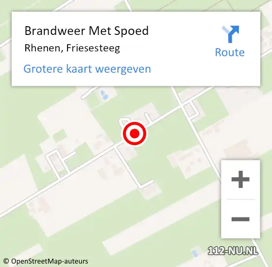Locatie op kaart van de 112 melding: Brandweer Met Spoed Naar Rhenen, Friesesteeg op 3 juli 2018 01:22