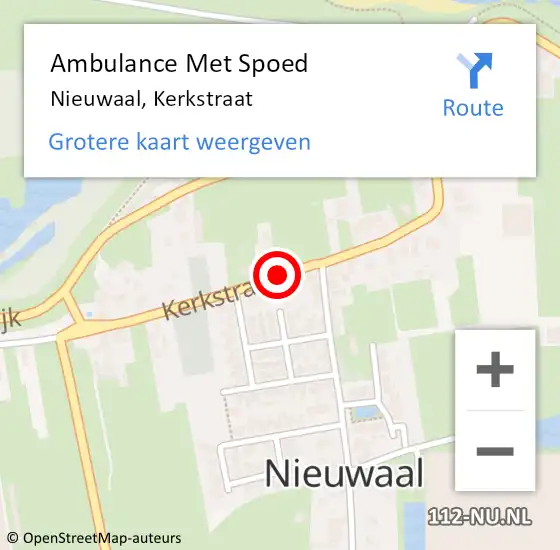 Locatie op kaart van de 112 melding: Ambulance Met Spoed Naar Nieuwaal, Kerkstraat op 3 juli 2018 01:56