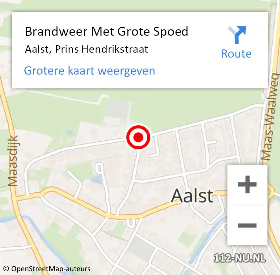 Locatie op kaart van de 112 melding: Brandweer Met Grote Spoed Naar Aalst, Prins Hendrikstraat op 3 juli 2018 09:31