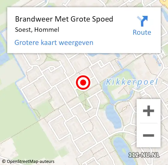 Locatie op kaart van de 112 melding: Brandweer Met Grote Spoed Naar Soest, Hommel op 3 juli 2018 11:03
