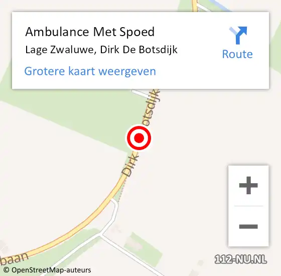 Locatie op kaart van de 112 melding: Ambulance Met Spoed Naar Lage Zwaluwe, Dirk De Botsdijk op 3 juli 2018 12:19