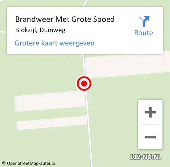 Locatie op kaart van de 112 melding: Brandweer Met Grote Spoed Naar Blokzijl, Duinweg op 3 juli 2018 13:17