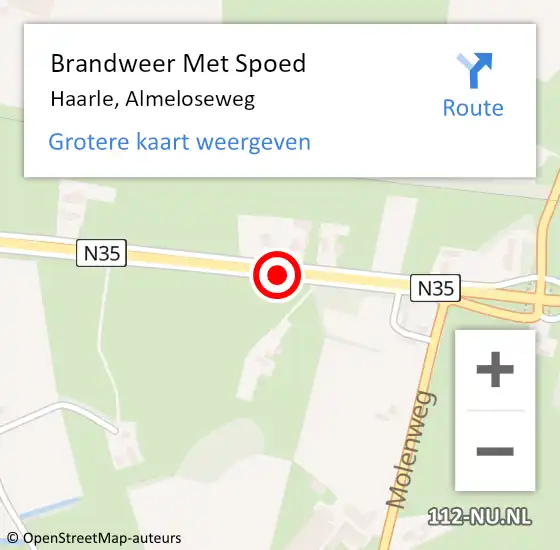 Locatie op kaart van de 112 melding: Brandweer Met Spoed Naar Haarle, Almeloseweg op 3 juli 2018 19:05