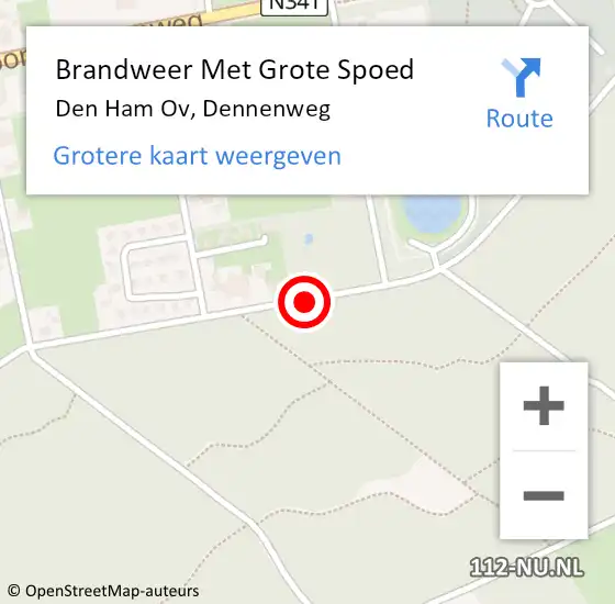 Locatie op kaart van de 112 melding: Brandweer Met Grote Spoed Naar Den Ham Ov, Dennenweg op 4 juli 2018 16:41