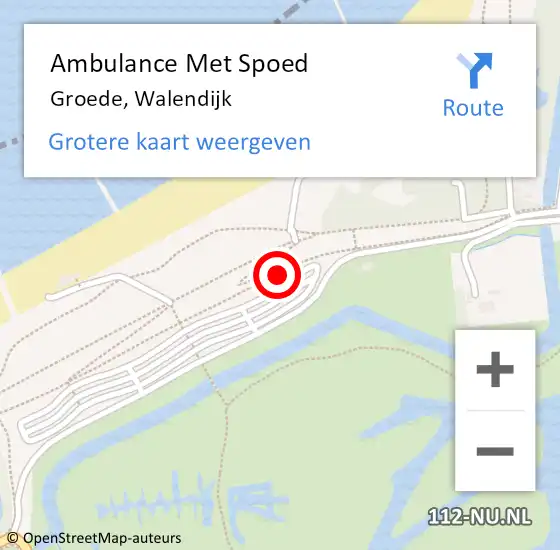 Locatie op kaart van de 112 melding: Ambulance Met Spoed Naar Breskens, Walendijk op 4 juli 2018 17:05