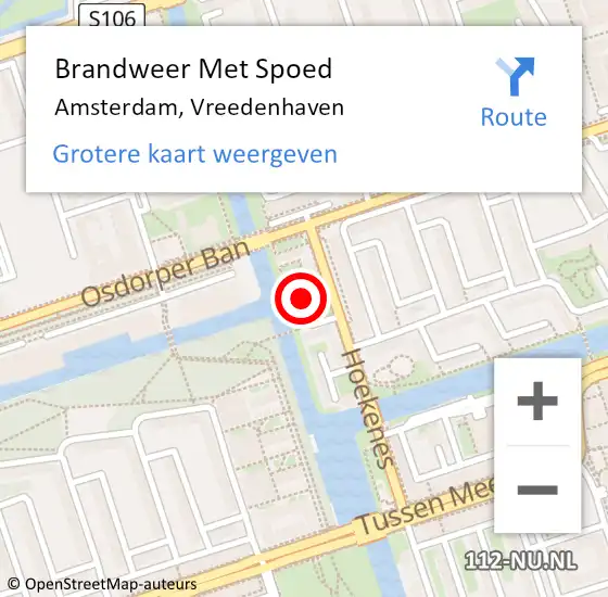 Locatie op kaart van de 112 melding: Brandweer Met Spoed Naar Amsterdam, Vreedenhaven op 4 juli 2018 17:37
