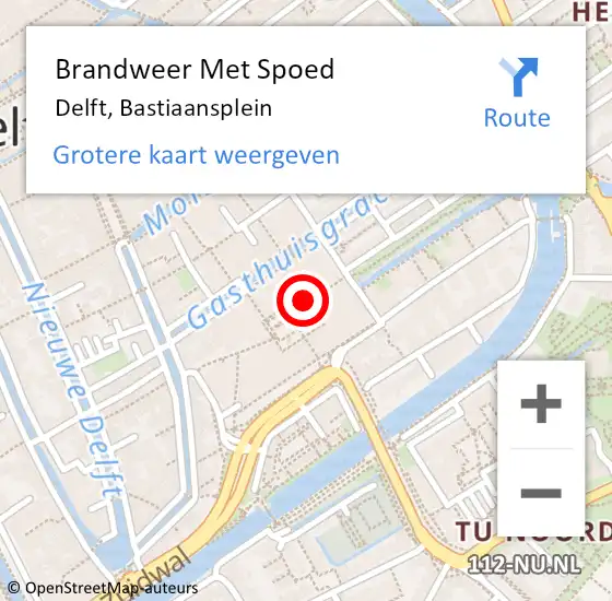 Locatie op kaart van de 112 melding: Brandweer Met Spoed Naar Delft, Bastiaansplein op 4 juli 2018 17:40