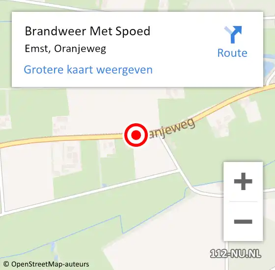 Locatie op kaart van de 112 melding: Brandweer Met Spoed Naar Emst, Oranjeweg op 5 juli 2018 06:01