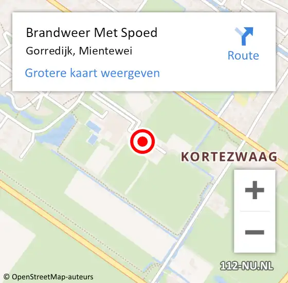 Locatie op kaart van de 112 melding: Brandweer Met Spoed Naar Gorredijk, Mientewei op 1 maart 2014 21:39