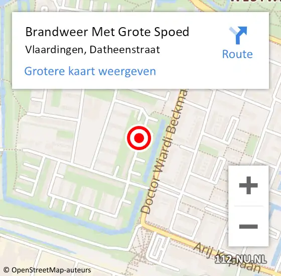 Locatie op kaart van de 112 melding: Brandweer Met Grote Spoed Naar Vlaardingen, Datheenstraat op 5 juli 2018 15:33