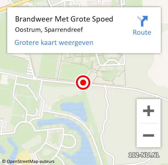 Locatie op kaart van de 112 melding: Brandweer Met Grote Spoed Naar Oostrum, Sparrendreef op 5 juli 2018 19:40