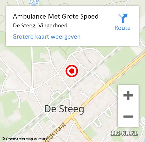 Locatie op kaart van de 112 melding: Ambulance Met Grote Spoed Naar De Steeg, Vingerhoed op 5 juli 2018 20:03