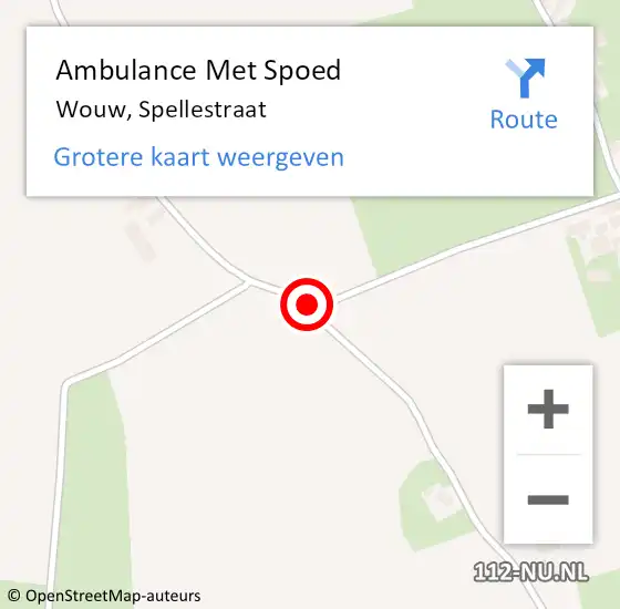 Locatie op kaart van de 112 melding: Ambulance Met Spoed Naar Wouw, Spellestraat op 5 juli 2018 20:19