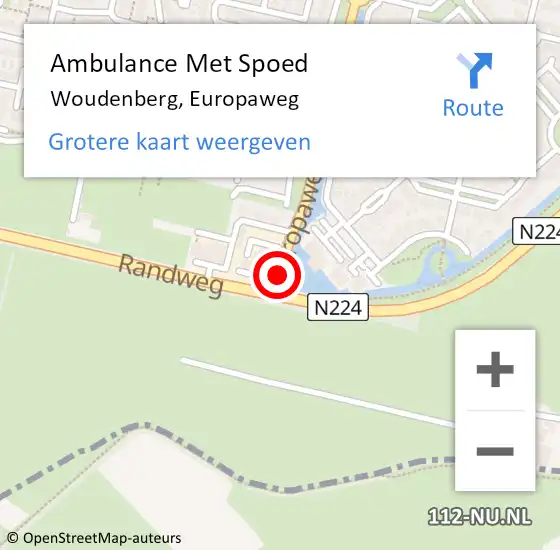 Locatie op kaart van de 112 melding: Ambulance Met Spoed Naar Woudenberg, Europaweg op 5 juli 2018 20:51