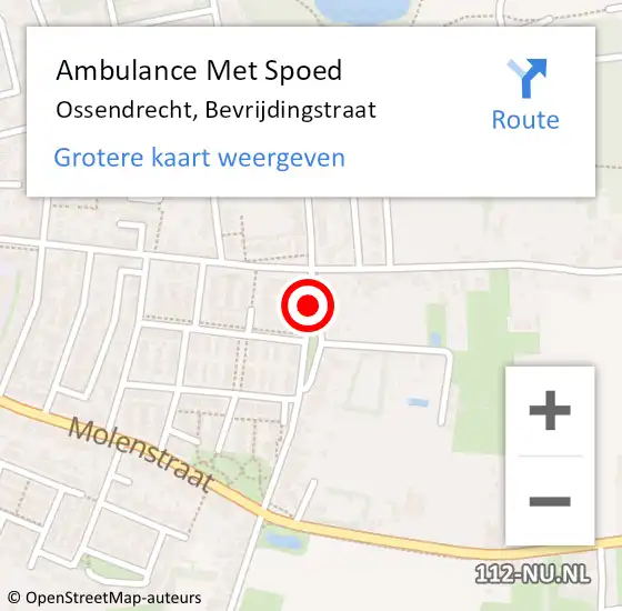 Locatie op kaart van de 112 melding: Ambulance Met Spoed Naar Ossendrecht, Bevrijdingstraat op 6 juli 2018 00:33