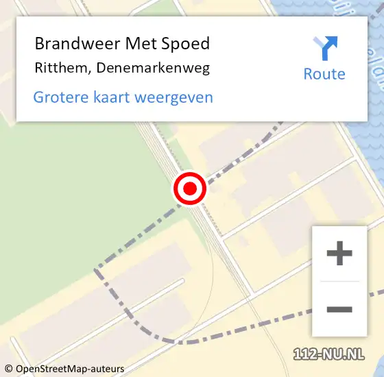 Locatie op kaart van de 112 melding: Brandweer Met Spoed Naar Ritthem, Denemarkenweg op 6 juli 2018 06:59