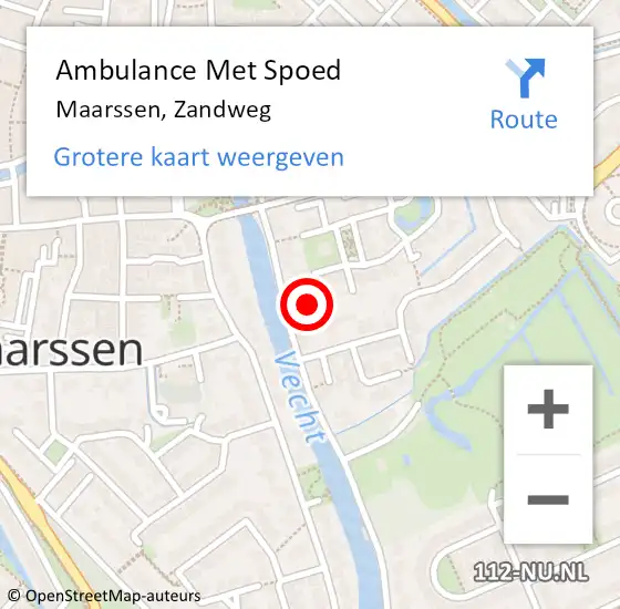 Locatie op kaart van de 112 melding: Ambulance Met Spoed Naar Maarssen, Zandweg op 6 juli 2018 09:13