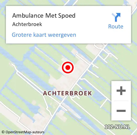 Locatie op kaart van de 112 melding: Ambulance Met Spoed Naar Achterbroek op 6 juli 2018 10:10
