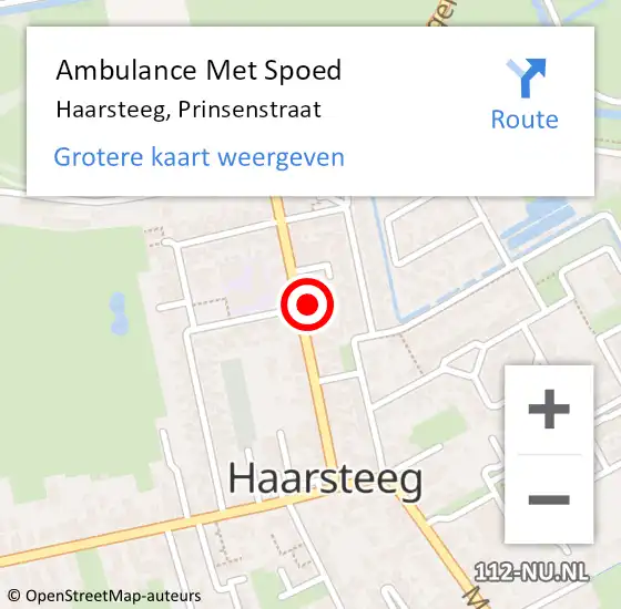 Locatie op kaart van de 112 melding: Ambulance Met Spoed Naar Haarsteeg, Prinsenstraat op 6 juli 2018 12:52