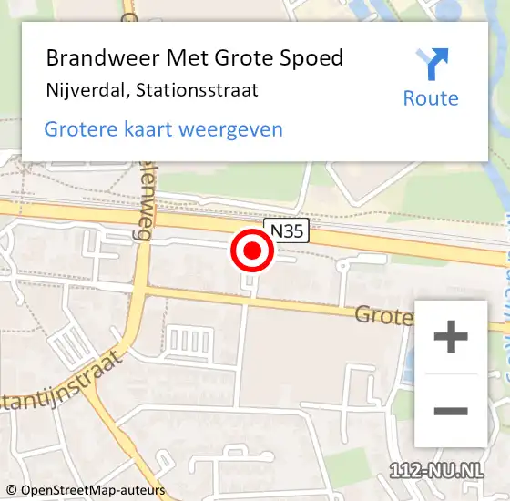 Locatie op kaart van de 112 melding: Brandweer Met Grote Spoed Naar Nijverdal, Stationsstraat op 6 juli 2018 20:15