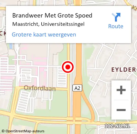 Locatie op kaart van de 112 melding: Brandweer Met Grote Spoed Naar Maastricht, Universiteitssingel op 7 juli 2018 06:48