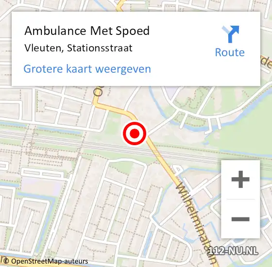 Locatie op kaart van de 112 melding: Ambulance Met Spoed Naar Vleuten, Stationsstraat op 7 juli 2018 19:54