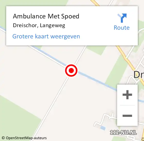 Locatie op kaart van de 112 melding: Ambulance Met Spoed Naar Dreischor, Langeweg op 8 juli 2018 11:10