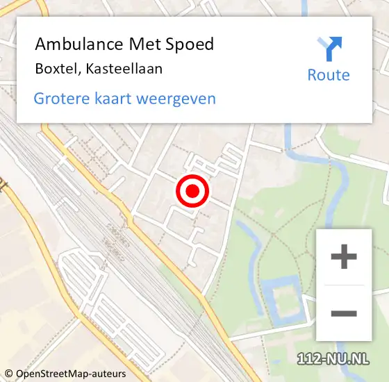 Locatie op kaart van de 112 melding: Ambulance Met Spoed Naar Boxtel, Kasteellaan op 8 juli 2018 23:54