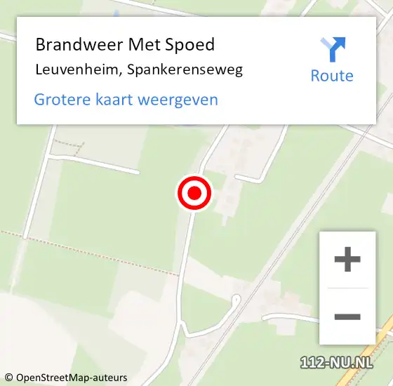 Locatie op kaart van de 112 melding: Brandweer Met Spoed Naar Leuvenheim, Spankerenseweg op 9 juli 2018 06:26