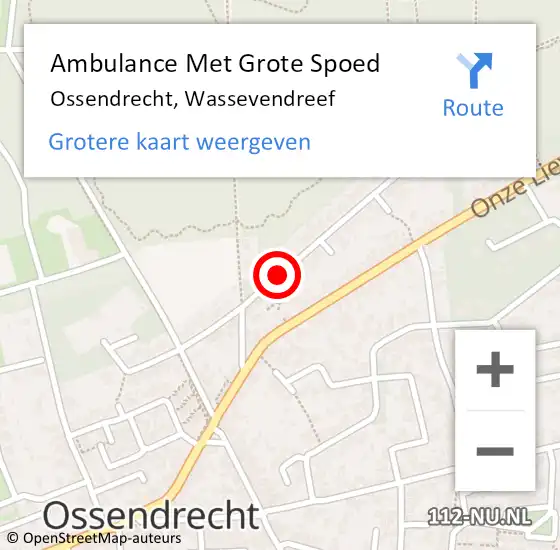 Locatie op kaart van de 112 melding: Ambulance Met Grote Spoed Naar Ossendrecht, Wassevendreef op 9 juli 2018 17:47