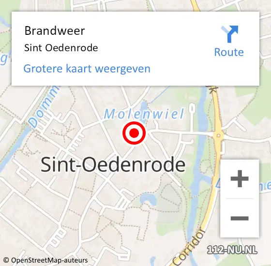Locatie op kaart van de 112 melding: Brandweer Sint Oedenrode op 9 juli 2018 19:37