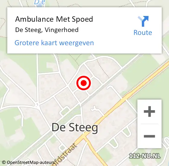 Locatie op kaart van de 112 melding: Ambulance Met Spoed Naar De Steeg, Vingerhoed op 10 juli 2018 13:35