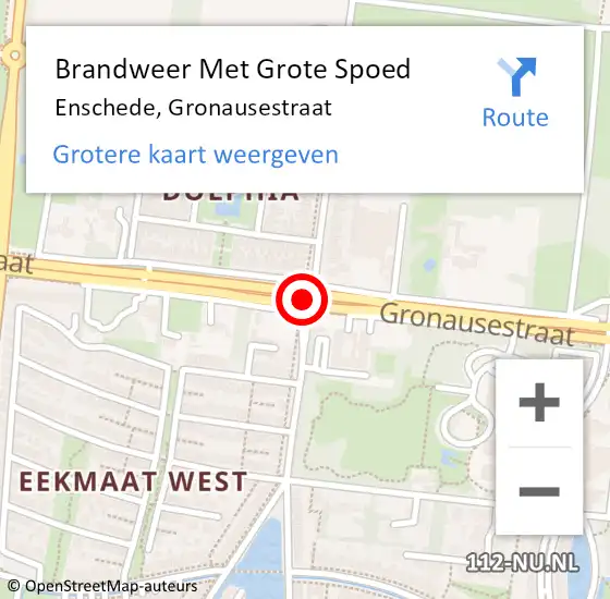 Locatie op kaart van de 112 melding: Brandweer Met Grote Spoed Naar Enschede, Gronausestraat op 10 juli 2018 14:22