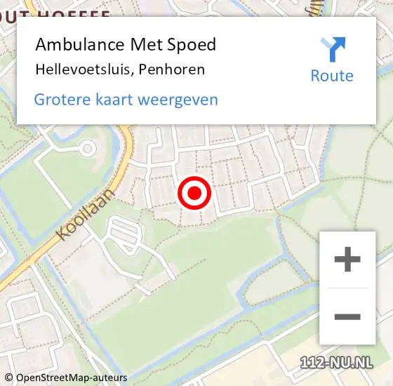 Locatie op kaart van de 112 melding: Ambulance Met Spoed Naar Hellevoetsluis, Penhoren op 11 juli 2018 03:28