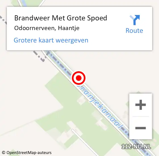 Locatie op kaart van de 112 melding: Brandweer Met Grote Spoed Naar Odoornerveen, Haantje op 11 juli 2018 04:15