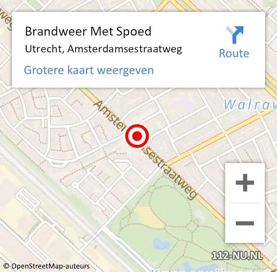 Locatie op kaart van de 112 melding: Brandweer Met Spoed Naar Utrecht, Amsterdamsestraatweg op 11 juli 2018 10:24