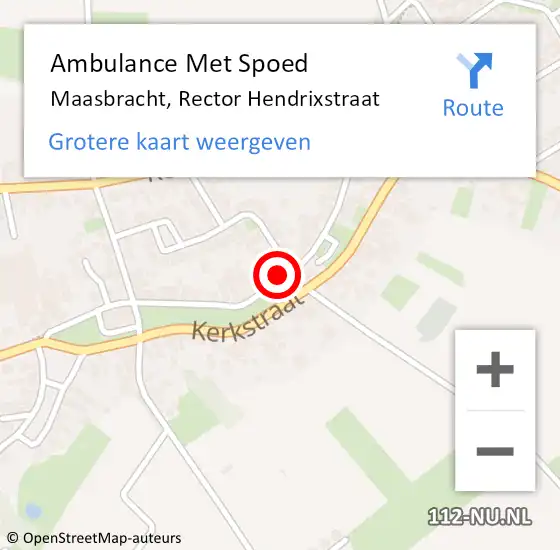 Locatie op kaart van de 112 melding: Ambulance Met Spoed Naar Maasbracht, Rector Hendrixstraat op 11 juli 2018 14:20