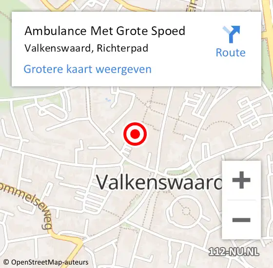 Locatie op kaart van de 112 melding: Ambulance Met Grote Spoed Naar Valkenswaard, Richterpad op 11 juli 2018 15:47