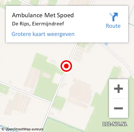 Locatie op kaart van de 112 melding: Ambulance Met Spoed Naar De Rips, Eiermijndreef op 11 juli 2018 20:15