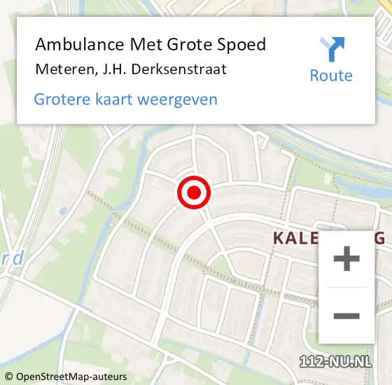 Locatie op kaart van de 112 melding: Ambulance Met Grote Spoed Naar Meteren, J.H. Derksenstraat op 12 juli 2018 01:32