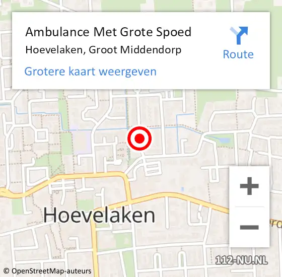 Locatie op kaart van de 112 melding: Ambulance Met Grote Spoed Naar Hoevelaken, Groot Middendorp op 12 juli 2018 10:40