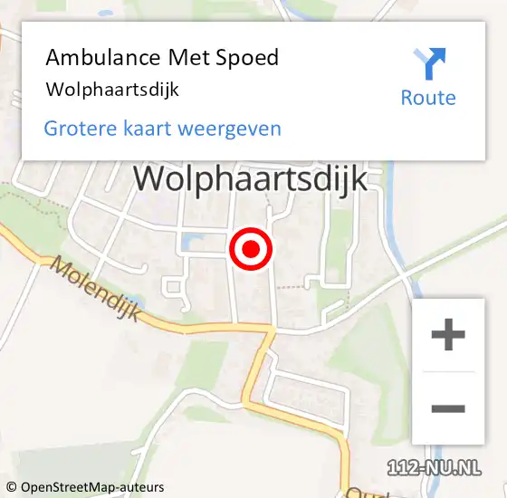Locatie op kaart van de 112 melding: Ambulance Met Spoed Naar Wolphaartsdijk op 12 juli 2018 11:29
