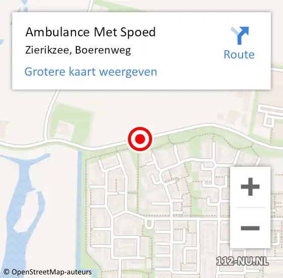 Locatie op kaart van de 112 melding: Ambulance Met Spoed Naar Zierikzee, Boerenweg op 12 juli 2018 11:43