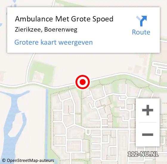 Locatie op kaart van de 112 melding: Ambulance Met Grote Spoed Naar Zierikzee, Boerenweg op 12 juli 2018 11:45