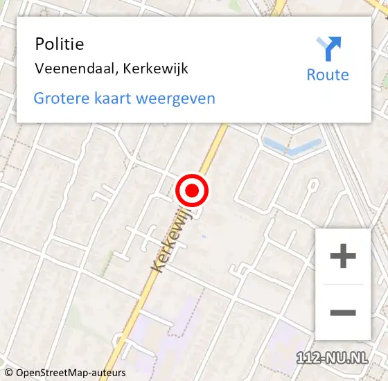 Locatie op kaart van de 112 melding: Politie Veenendaal, Kerkewijk op 12 juli 2018 11:53