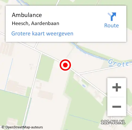 Locatie op kaart van de 112 melding: Ambulance Heesch, Aardenbaan op 12 juli 2018 14:23