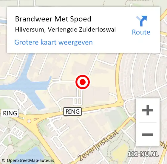 Locatie op kaart van de 112 melding: Brandweer Met Spoed Naar Hilversum, Verlengde Zuiderloswal op 12 juli 2018 15:40