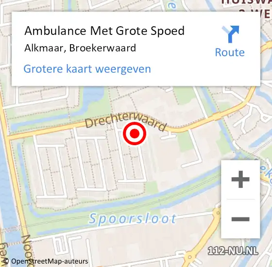 Locatie op kaart van de 112 melding: Ambulance Met Grote Spoed Naar Alkmaar, Broekerwaard op 12 juli 2018 16:39