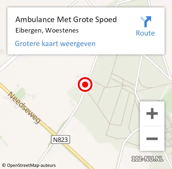 Locatie op kaart van de 112 melding: Ambulance Met Grote Spoed Naar Eibergen, Woestenes op 12 juli 2018 17:09