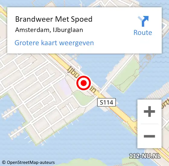 Locatie op kaart van de 112 melding: Brandweer Met Spoed Naar Amsterdam, IJburglaan op 12 juli 2018 17:38
